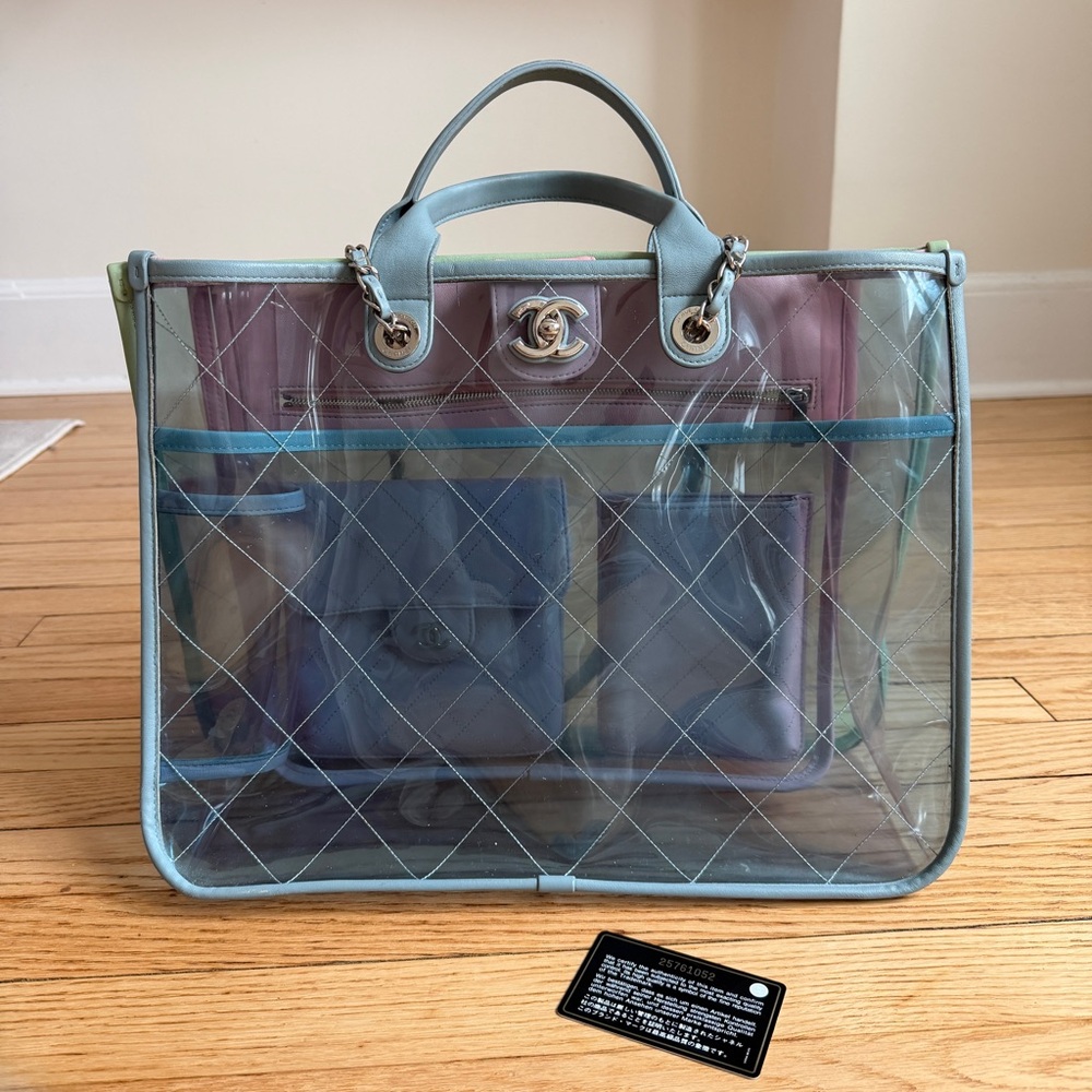 2018 Chanel Coco Splash Quilted PVC and Leather Tote Bag